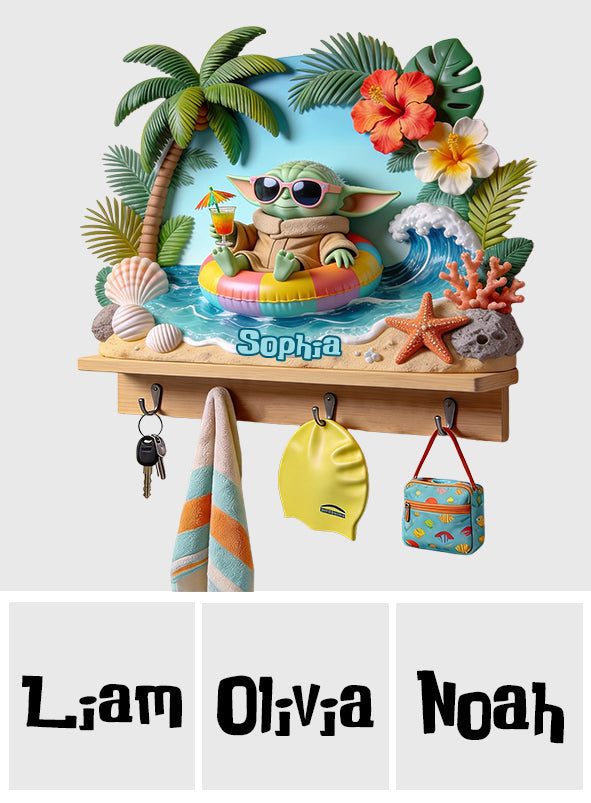 Salty Lil' Beach - Personalized The Force Custom Shaped Hanging Rack
