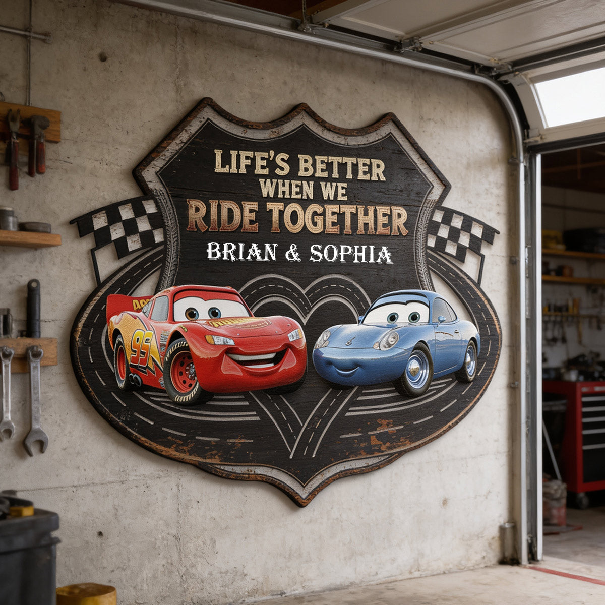 Ride Together - Personalized Racing Lover Cut Metal Sign