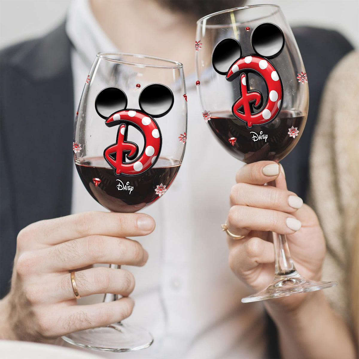 Merry Christmas - Personalized Mouse Wine Glass With Long Stem