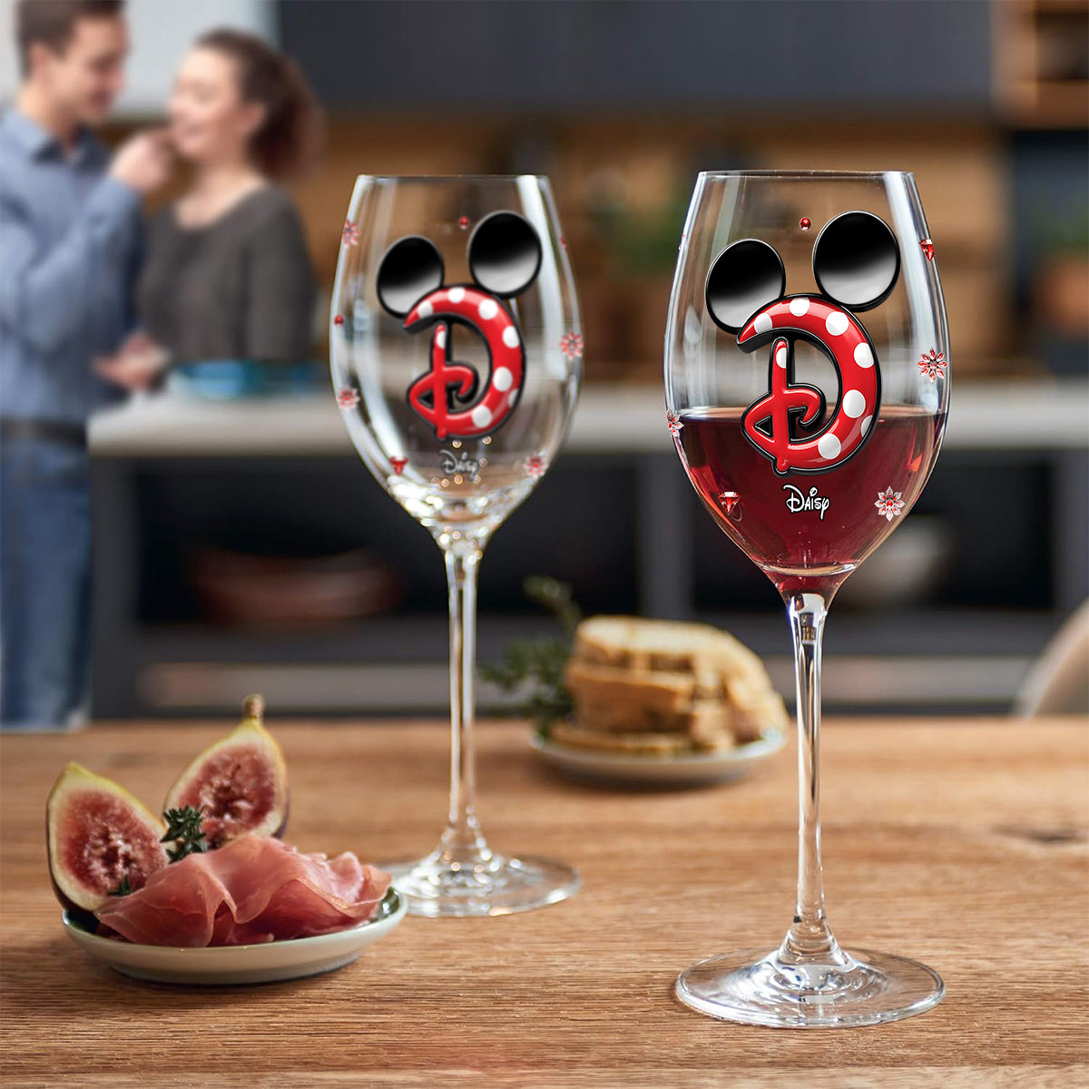 Merry Christmas - Personalized Mouse Wine Glass With Long Stem