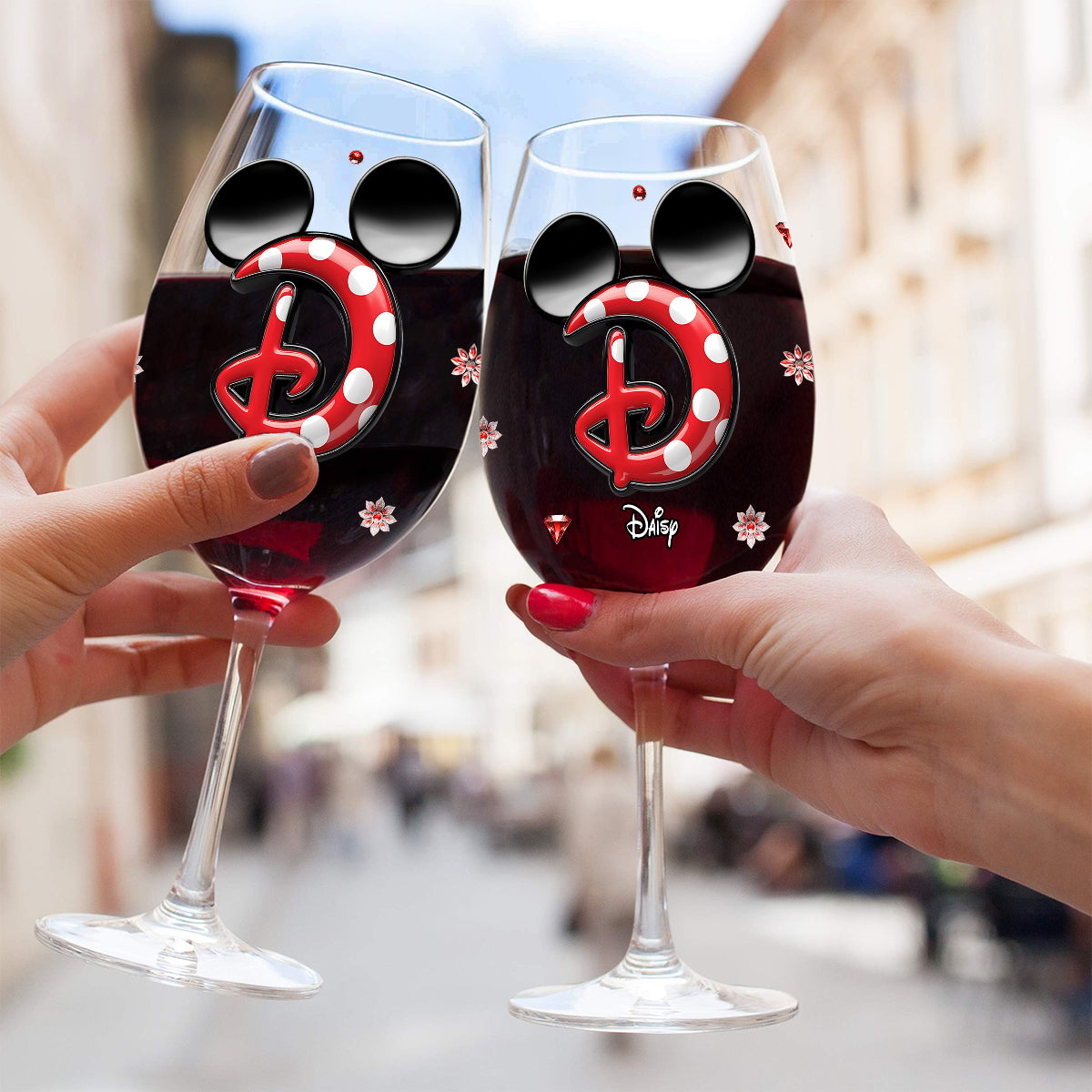 Merry Christmas - Personalized Mouse Wine Glass With Long Stem