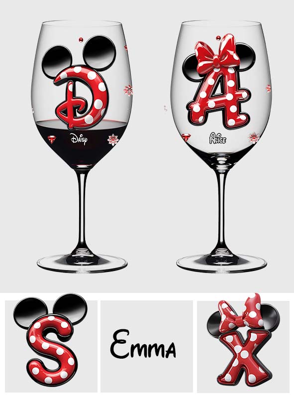 Merry Christmas - Personalized Mouse Wine Glass With Long Stem