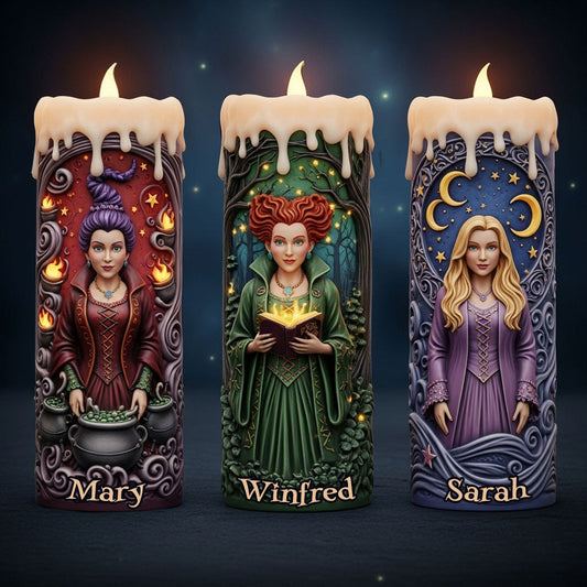 The Sanderson Sisters - Personalized Three Witches Flameless Candle
