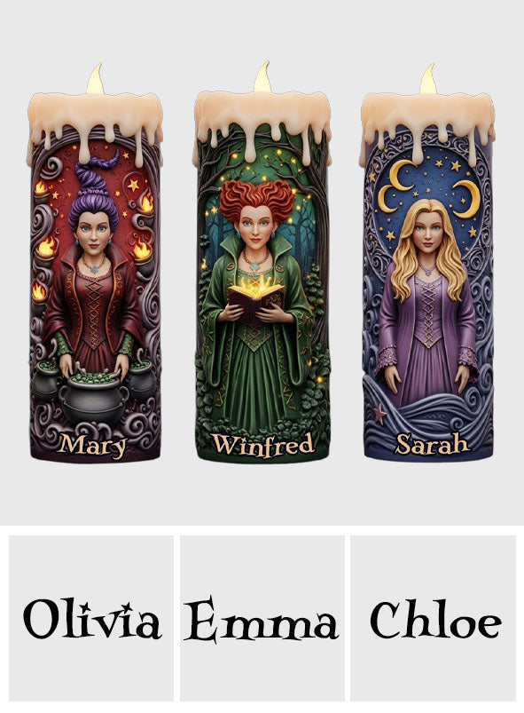 The Sanderson Sisters - Personalized Three Witches Flameless Candle
