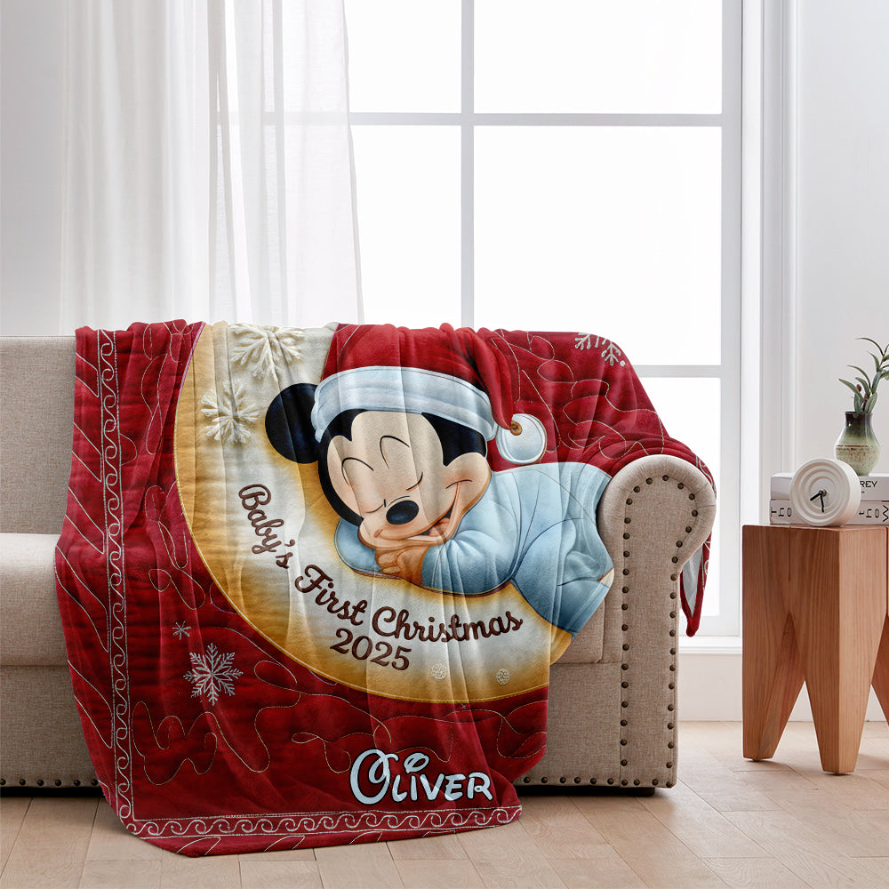 Baby's First Christmas - Personalized Mouse Blanket