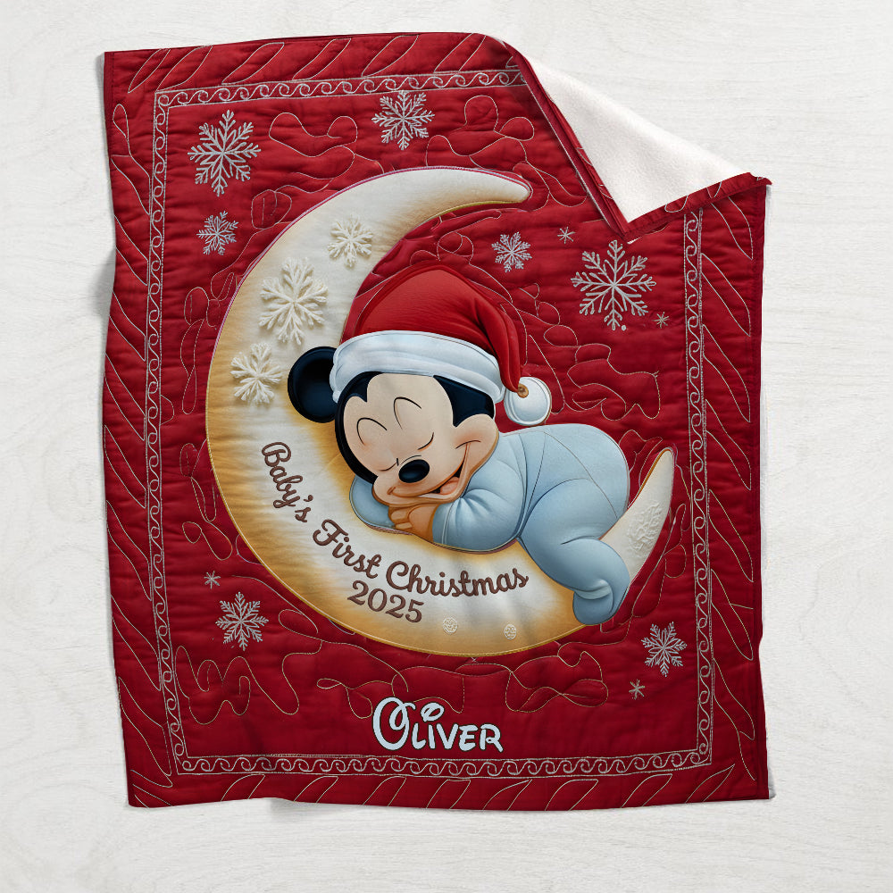 Baby's First Christmas - Personalized Mouse Blanket