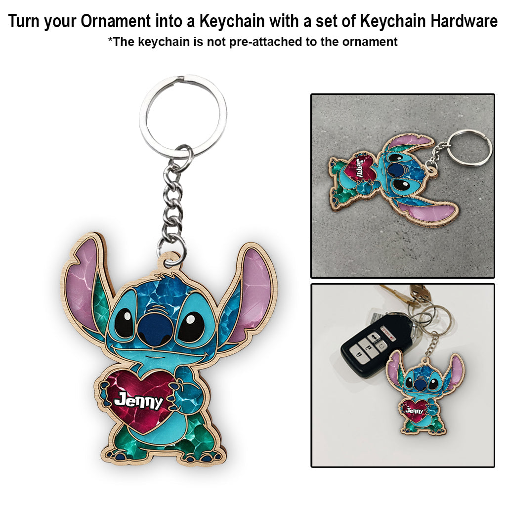 Love Blue Monster - Personalized Ohana Ornament