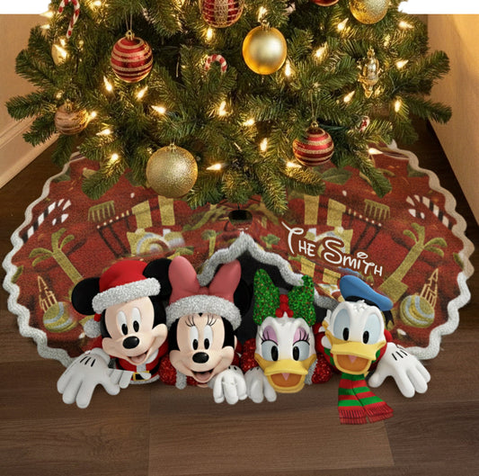 Merry Christmas - Personalized Mouse Shaped Tree Skirt