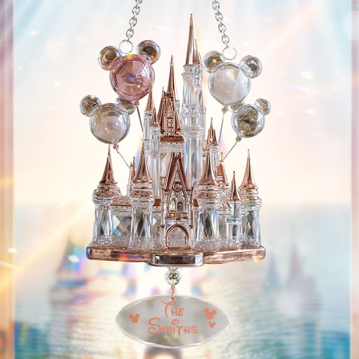 Magical Castle - Personalized Mouse Window Hanging Suncatcher Ornament