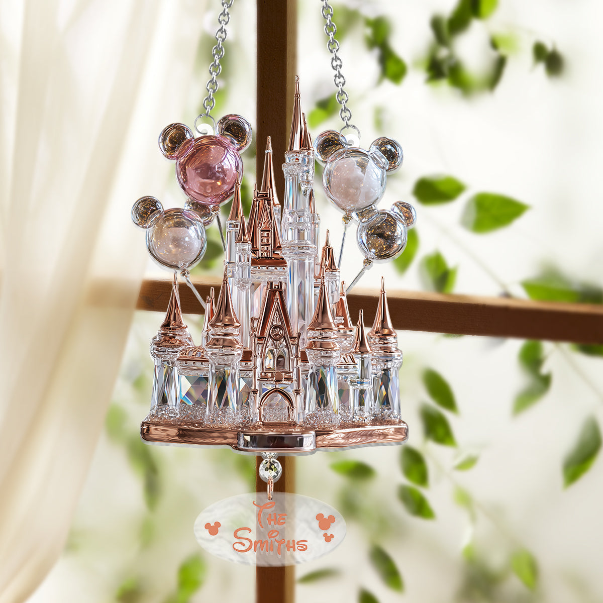 Magical Castle - Personalized Mouse Window Hanging Suncatcher Ornament