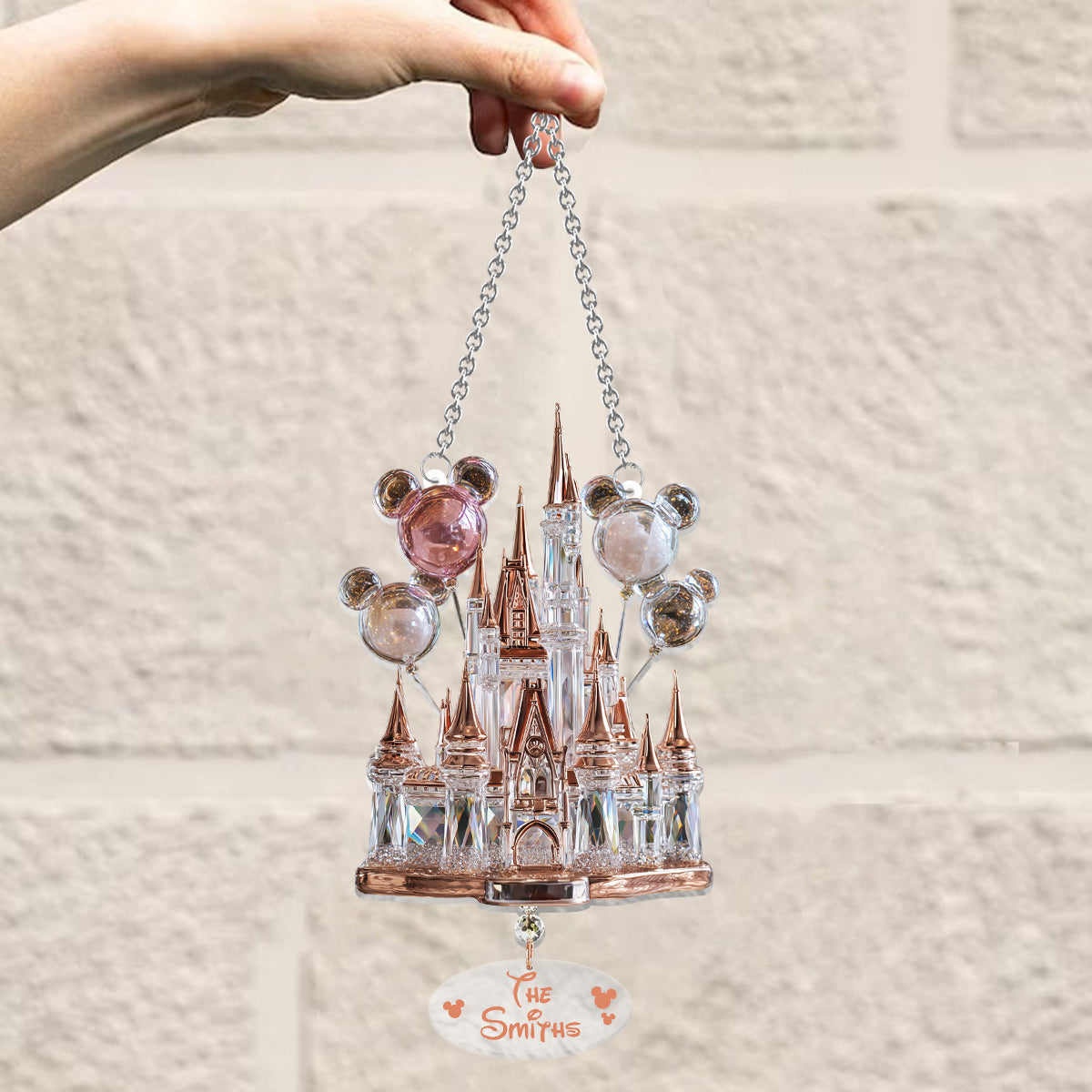 Magical Castle - Personalized Mouse Window Hanging Suncatcher Ornament
