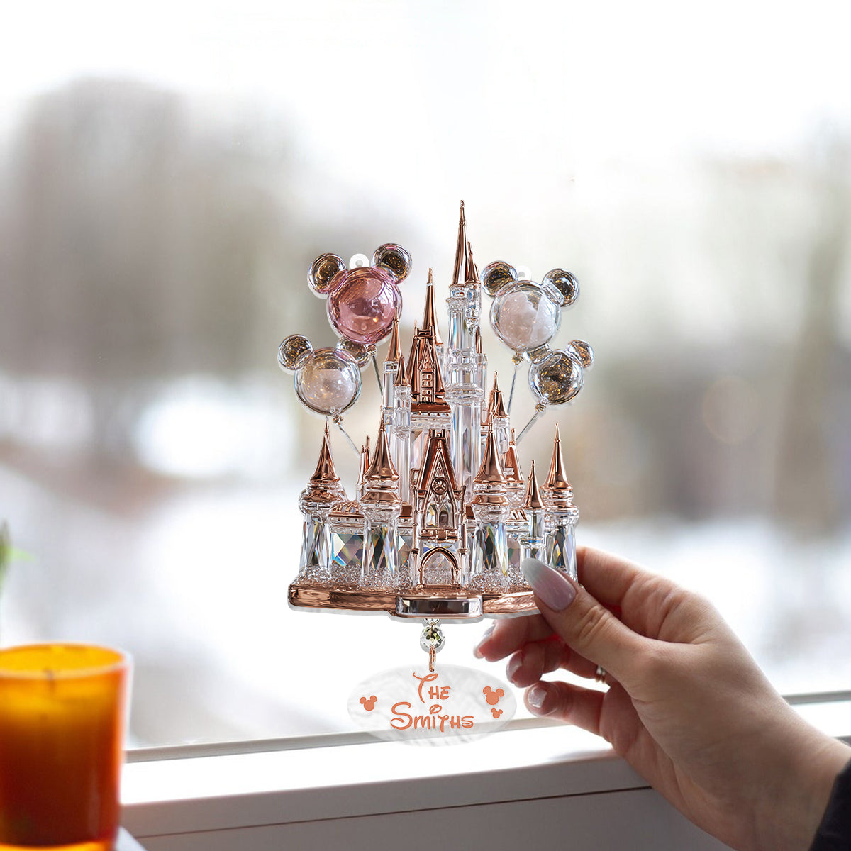 Magical Castle - Personalized Mouse Window Hanging Suncatcher Ornament
