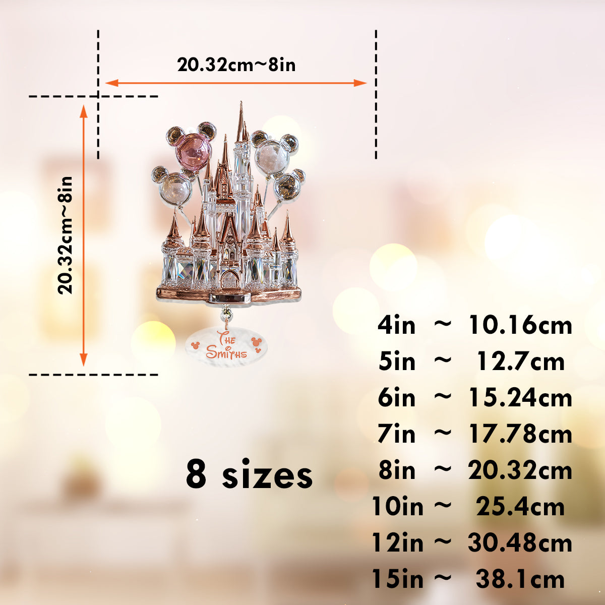 Magical Castle - Personalized Mouse Window Hanging Suncatcher Ornament