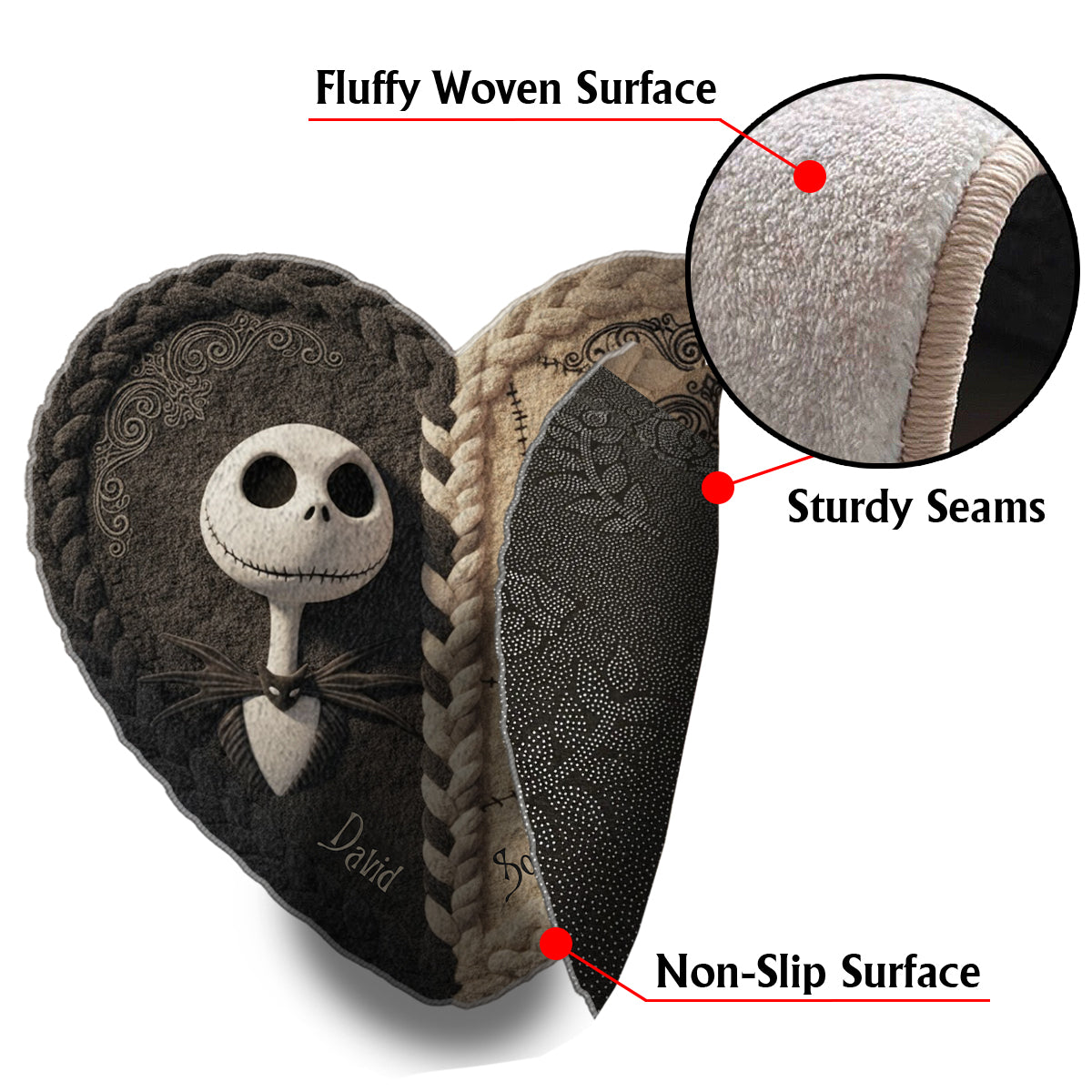 Till Death Do Us Part - Personalized Nightmare Non-Slip Tufted Rug