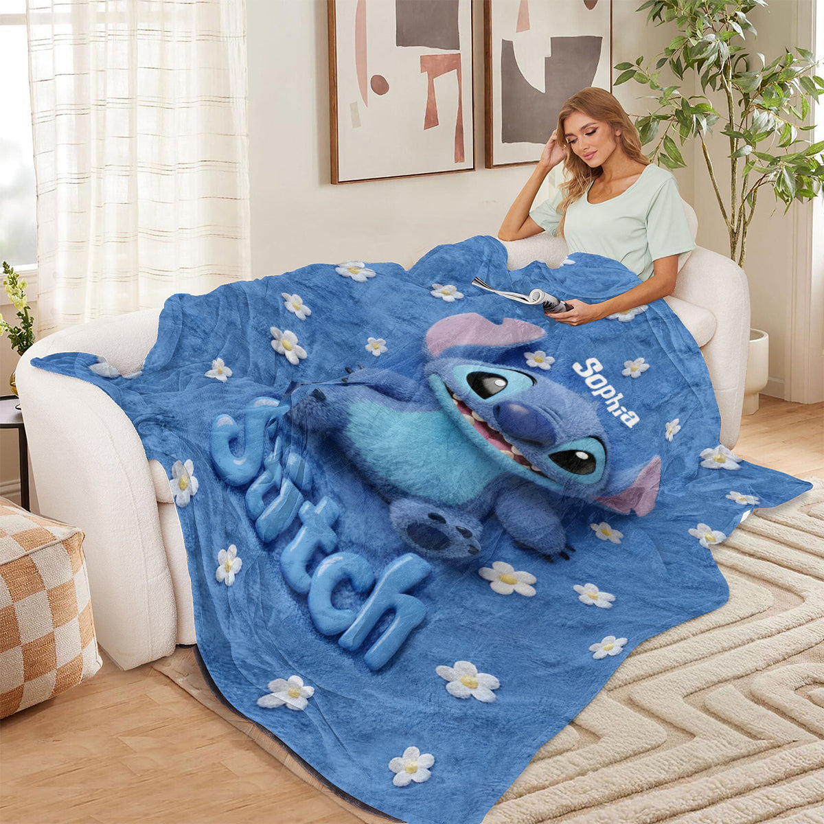 Fluffy Monster Effect - Personalized Ohana Wearable Blanket