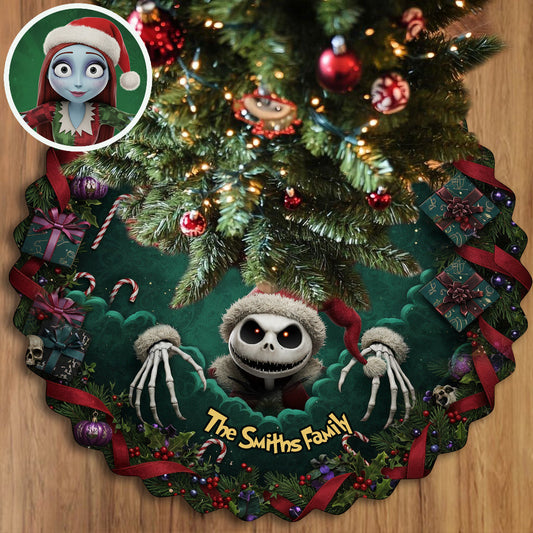 Dark Christmas - Personalized Nightmare Shaped Tree Skirt