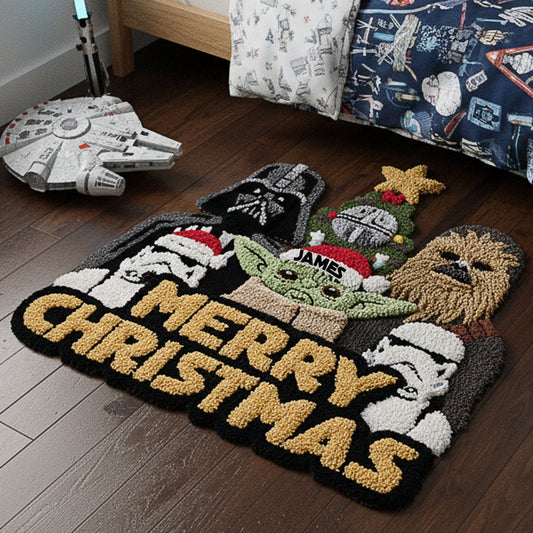 Merry Christmas - Personalized The Force Non-Slip Tufted Rug