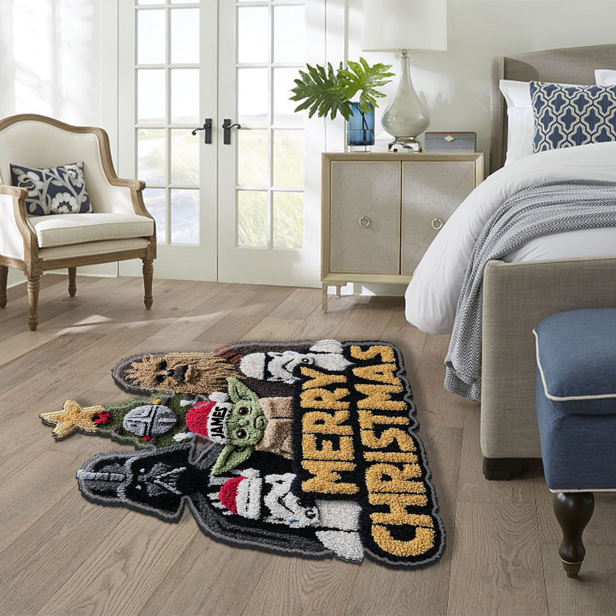 Merry Christmas - Personalized The Force Non-Slip Tufted Rug
