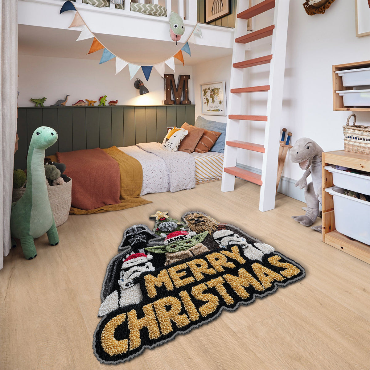 Merry Christmas - Personalized The Force Non-Slip Tufted Rug
