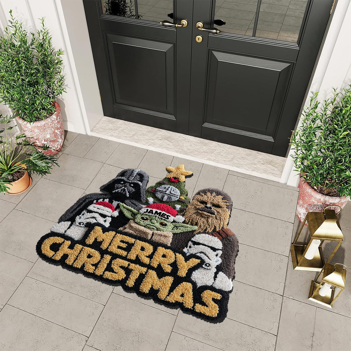 Merry Christmas - Personalized The Force Non-Slip Tufted Rug