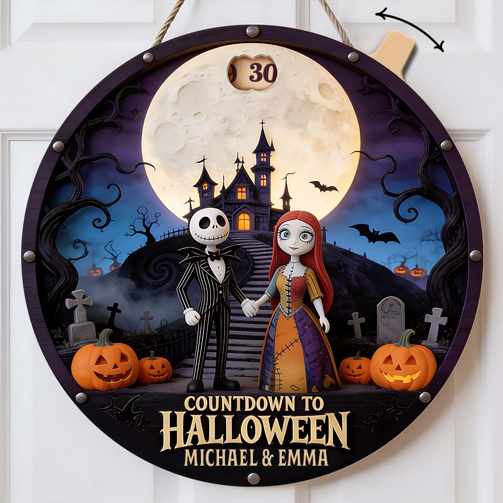Countdown To Halloween - Personalized Nightmare Spinner Sign Custom Shape