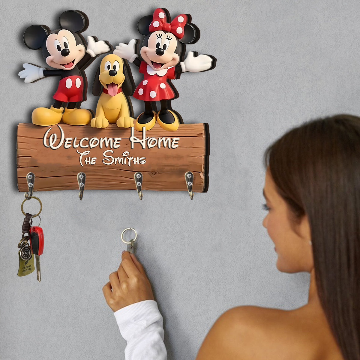 Welcome Home - Personalized Mouse Custom Shaped Hanging Rack