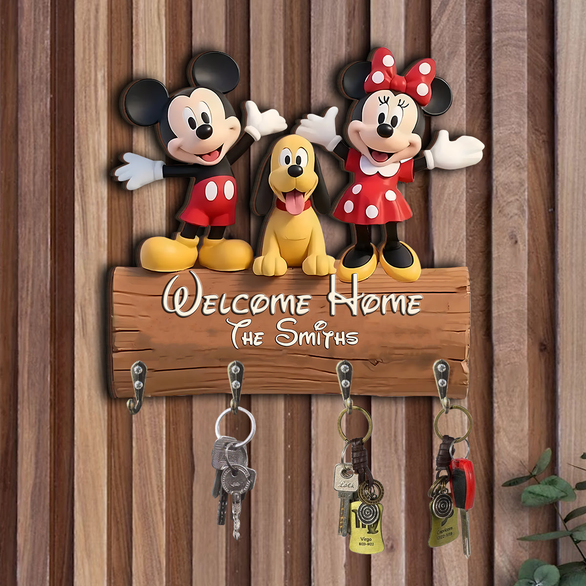 Welcome Home - Personalized Mouse Custom Shaped Hanging Rack