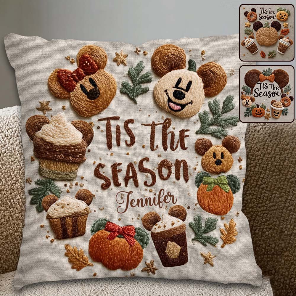 Tis The Season - Personalized Mouse Throw Pillow