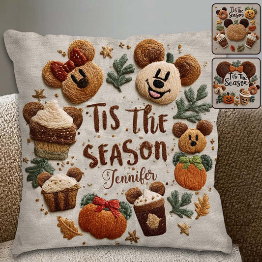 Tis The Season - Personalized Mouse Throw Pillow