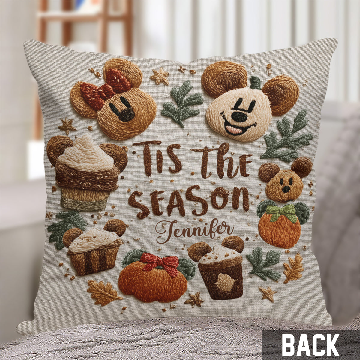 Tis The Season - Personalized Mouse Throw Pillow