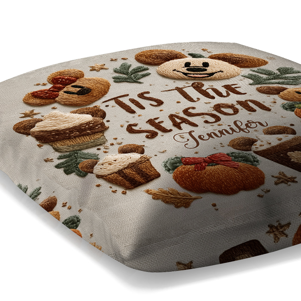 Tis The Season - Personalized Mouse Throw Pillow