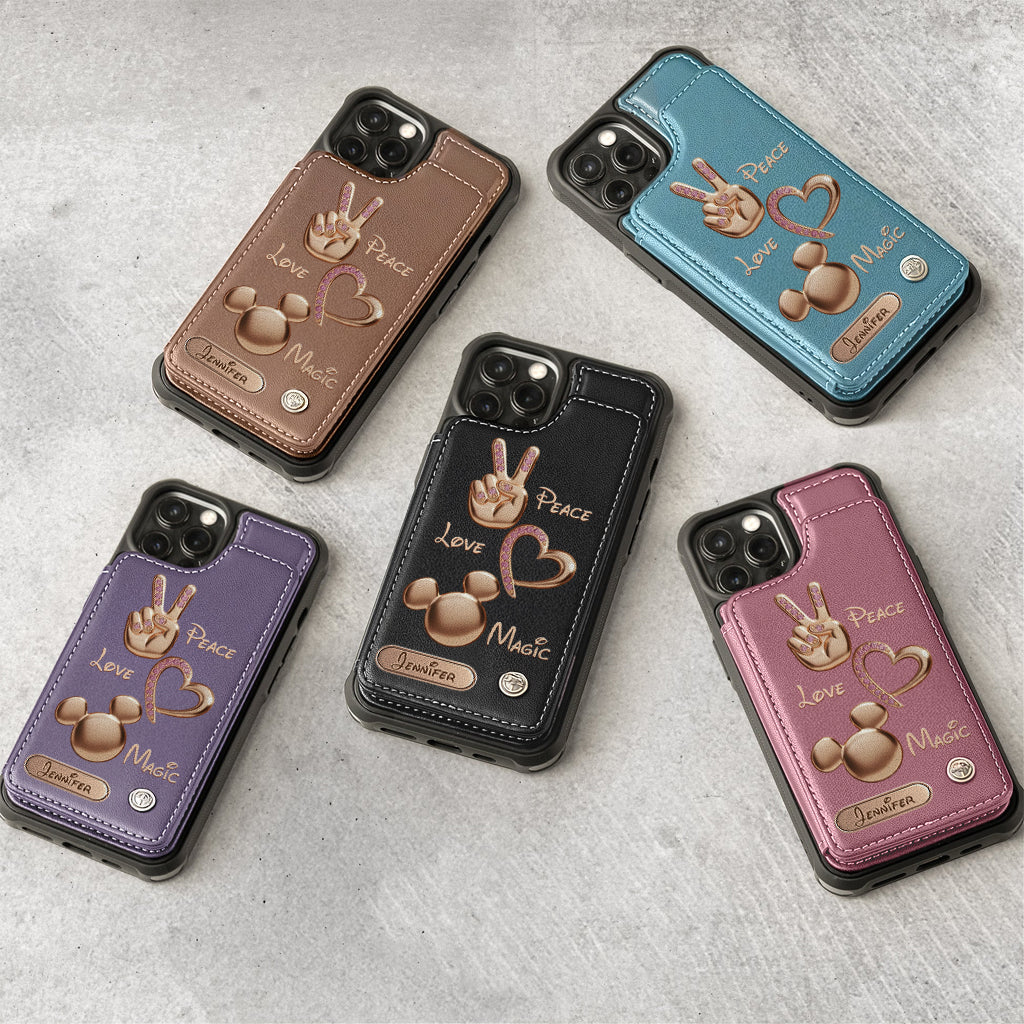 Peace Love Magic - Personalized Mouse Wallet Phone Case