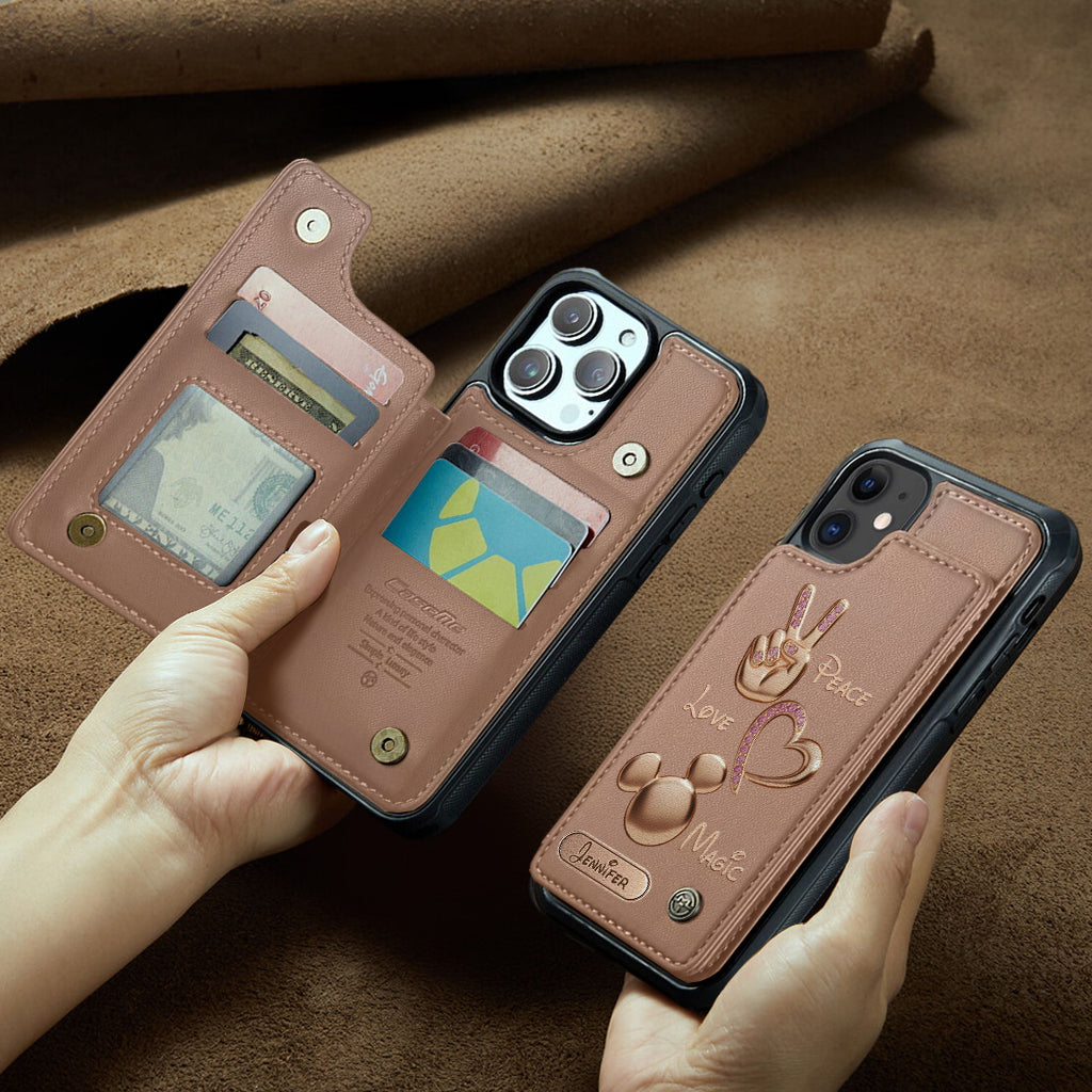 Peace Love Magic - Personalized Mouse Wallet Phone Case
