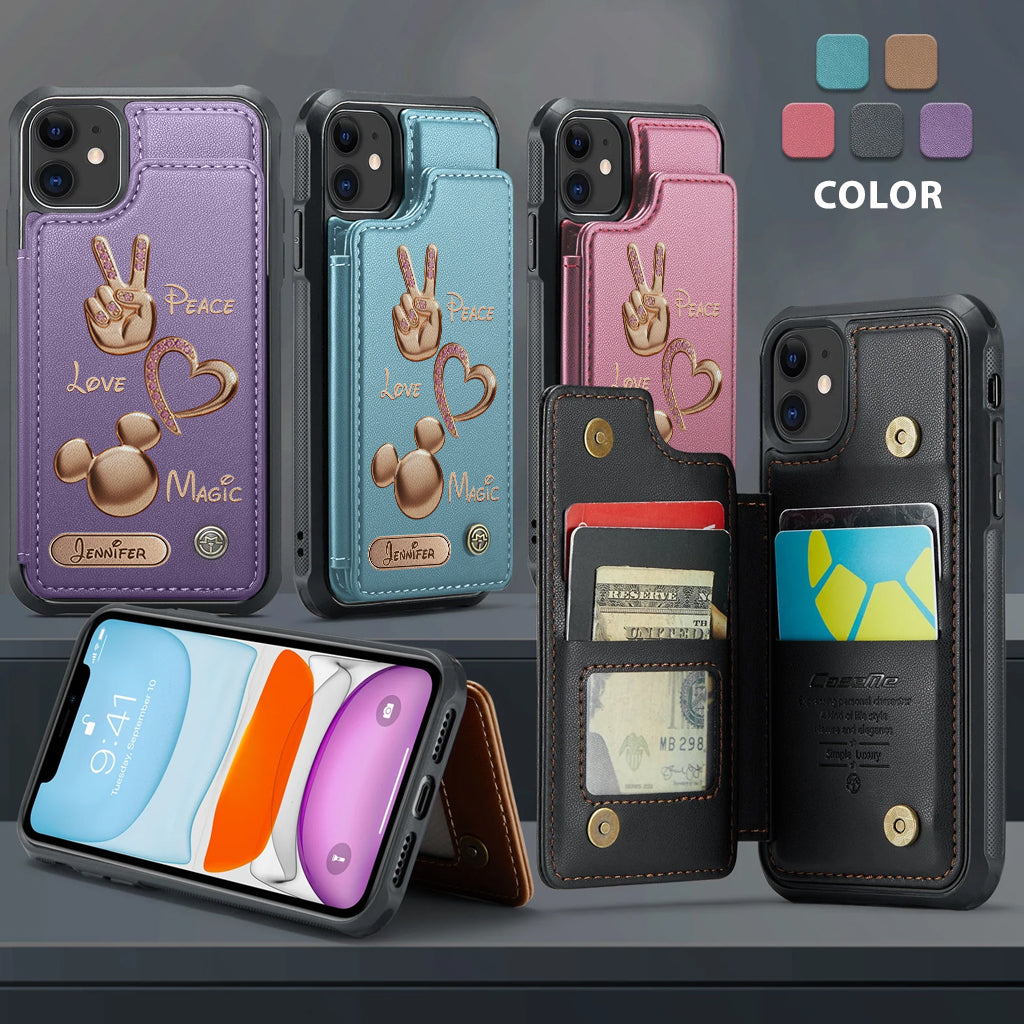 Peace Love Magic - Personalized Mouse Wallet Phone Case
