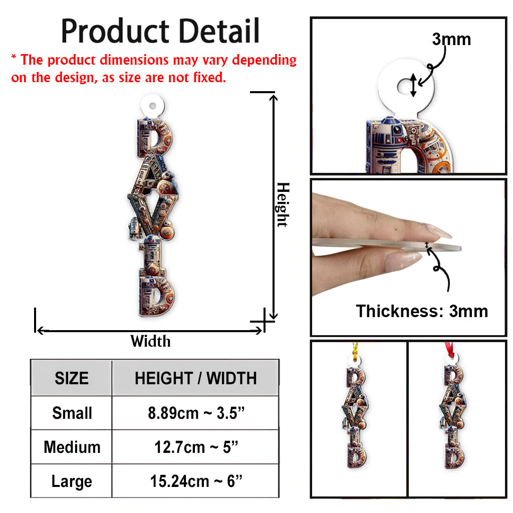 Alphabet Letters - Personalized The Force Transparent Ornament