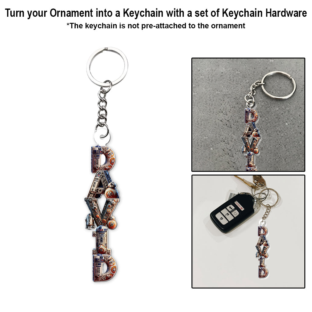 Alphabet Letters - Personalized The Force Transparent Ornament