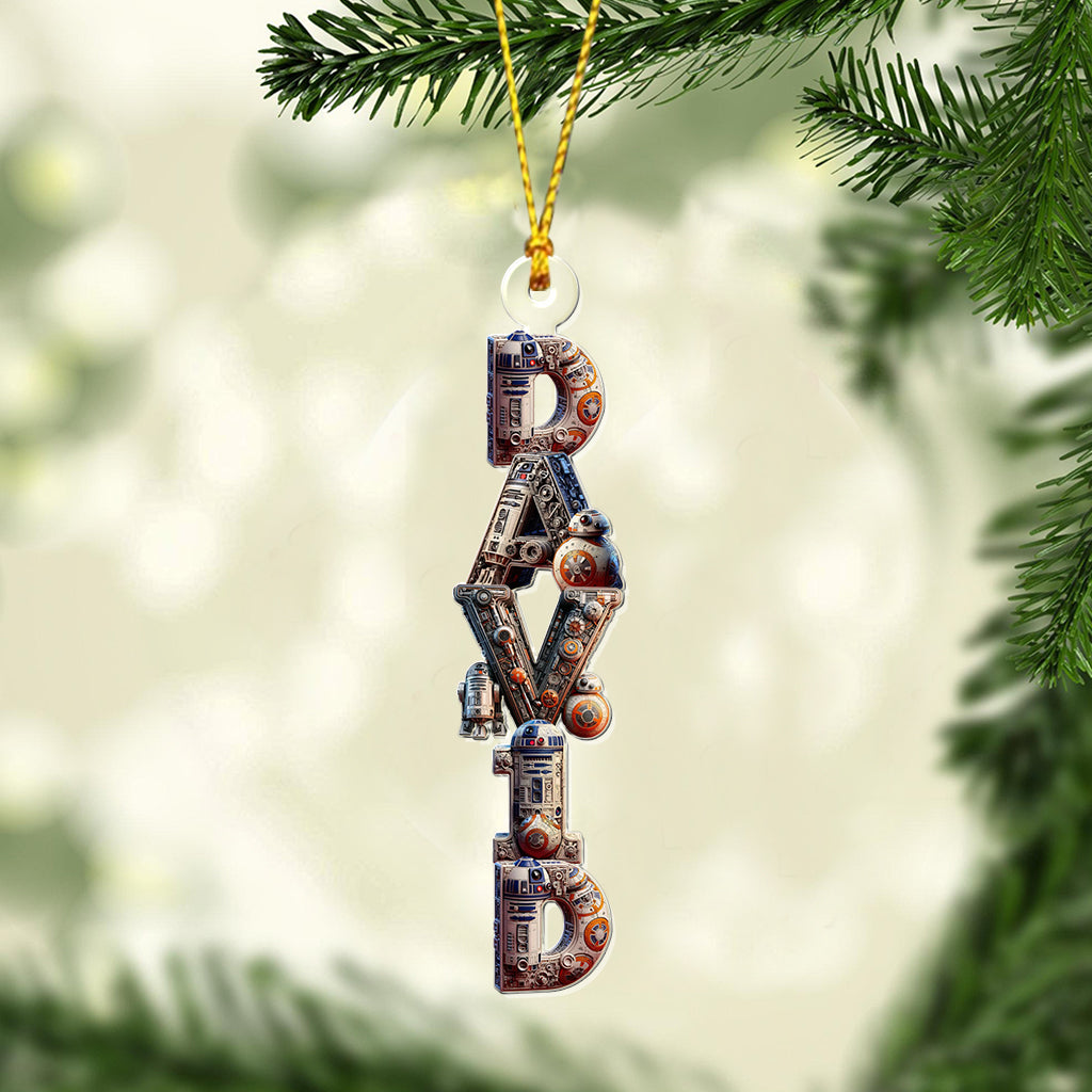 Alphabet Letters - Personalized The Force Transparent Ornament