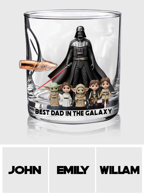 Best Dad In The Galaxy - Personalized The Force Bullet Whiskey Glass