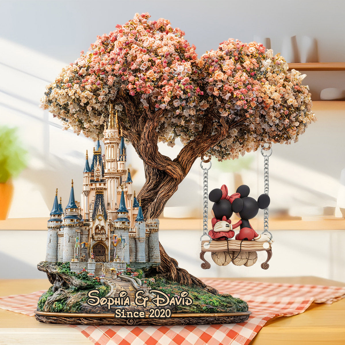 Magical Love Castle - Personalized Mouse Plaque With Charm
