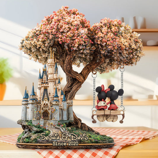 Magical Love Castle - Personalized Mouse Plaque With Charm