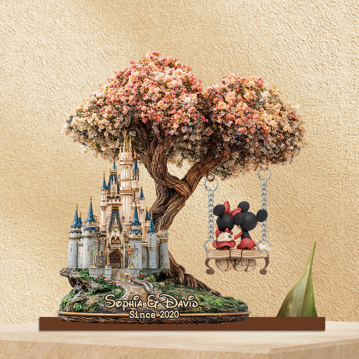 Magical Love Castle - Personalized Mouse Plaque With Charm