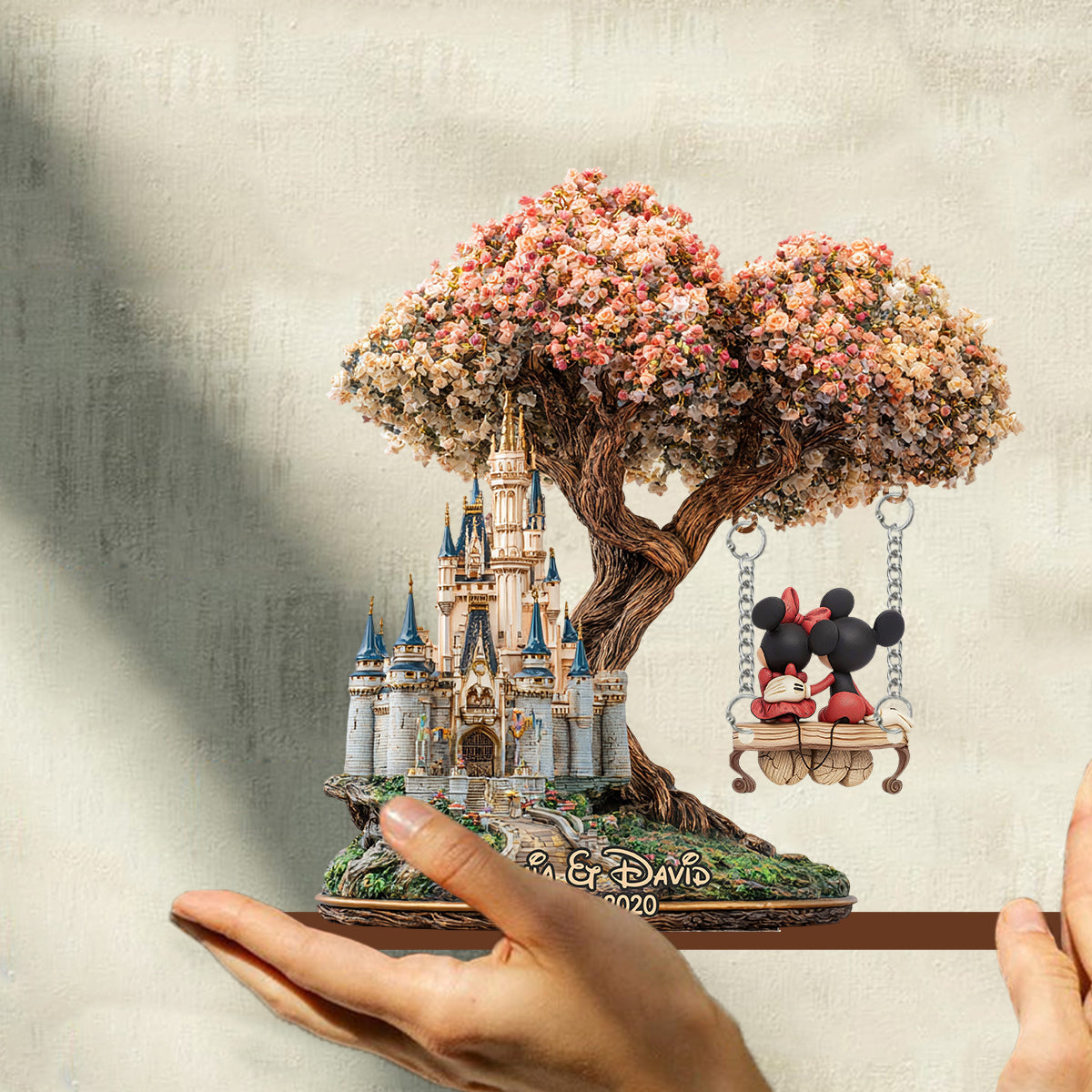 Magical Love Castle - Personalized Mouse Plaque With Charm