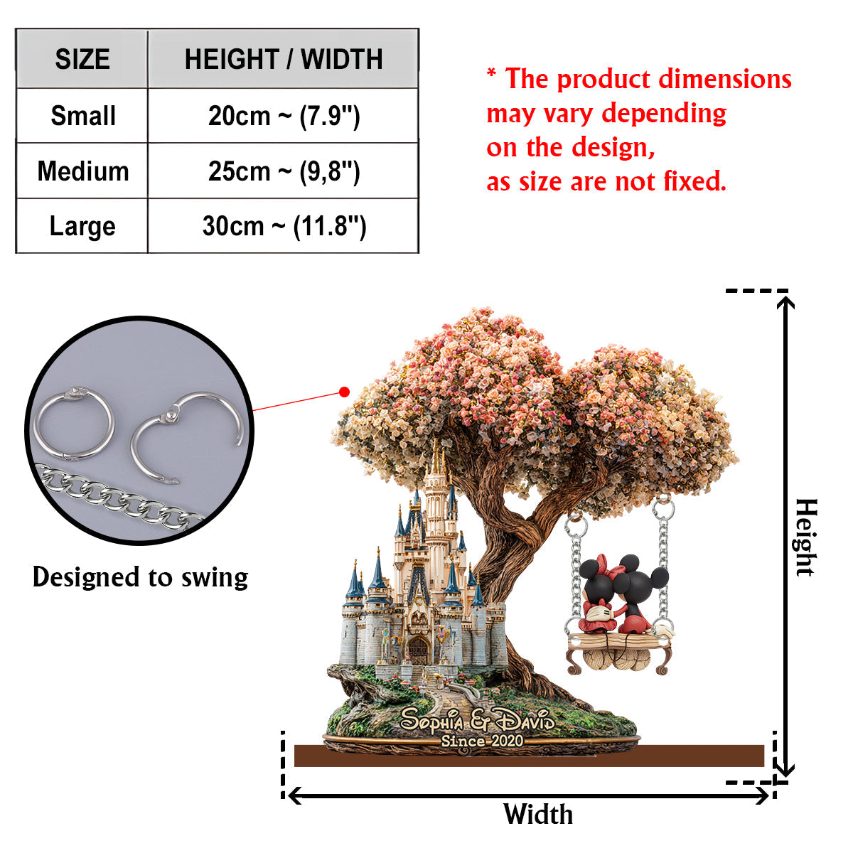 Magical Love Castle - Personalized Mouse Plaque With Charm