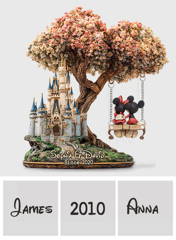 Magical Love Castle - Personalized Mouse Plaque With Charm