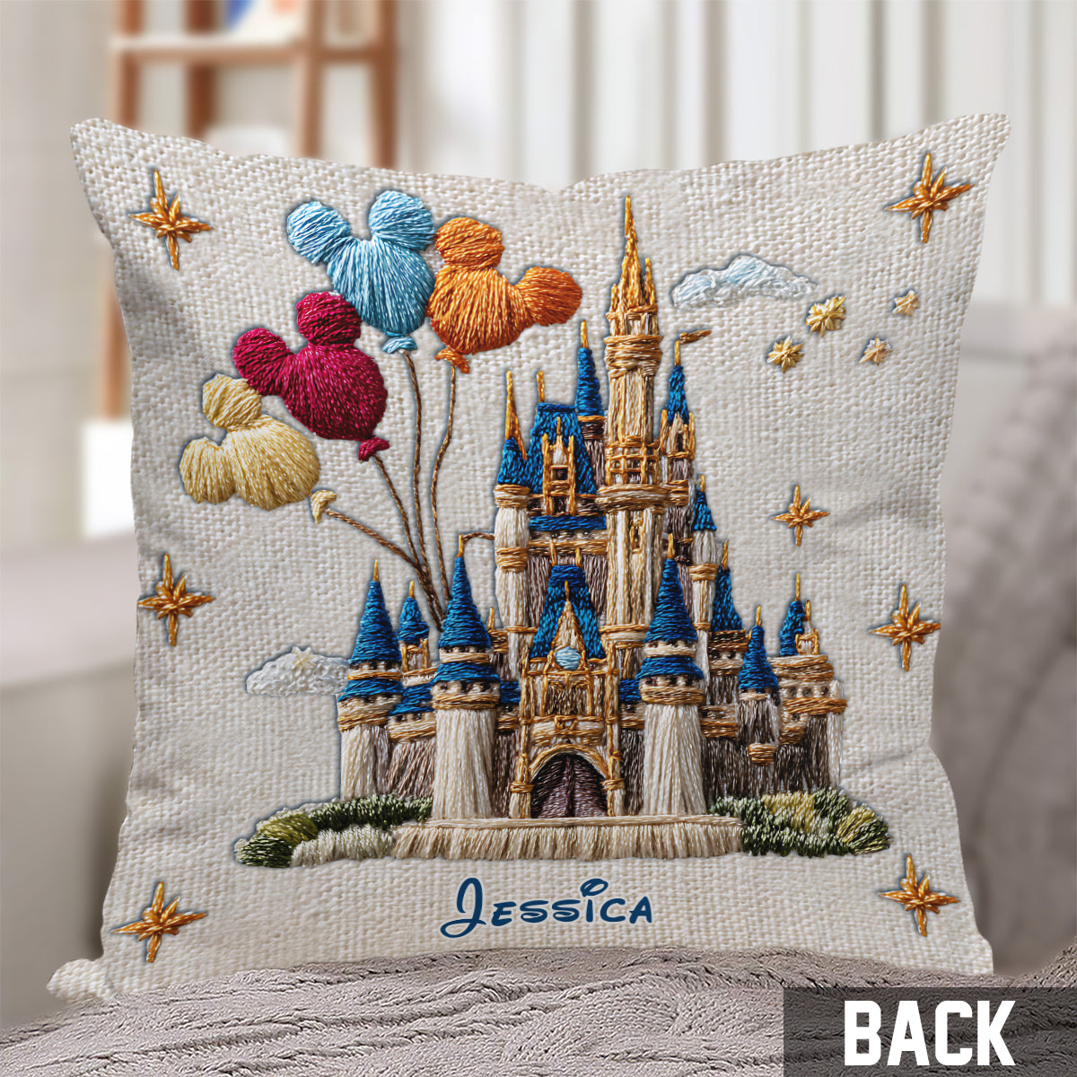 Magical Castle - Personalized Mouse Throw Pillow
