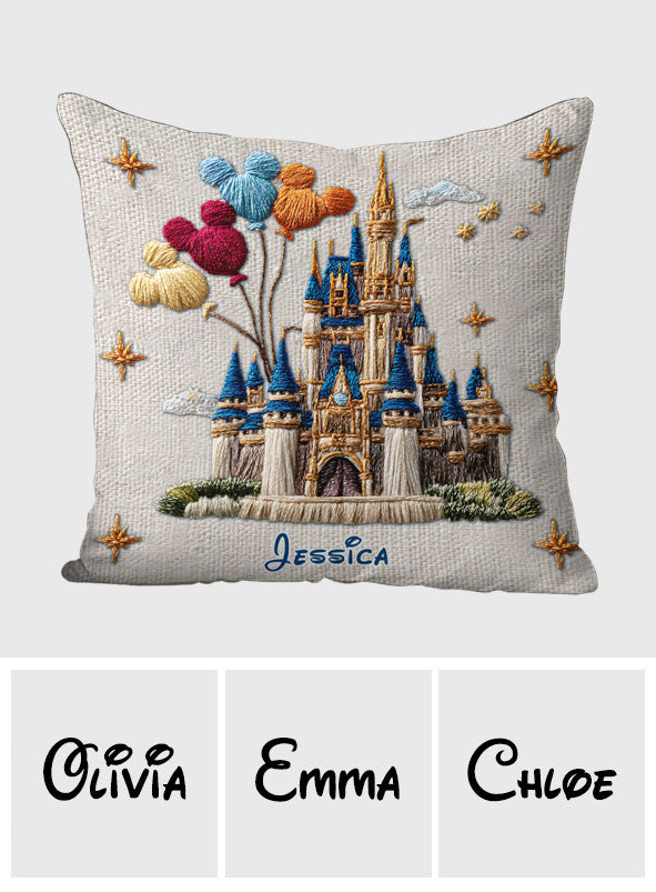 Magical Castle - Personalized Mouse Throw Pillow