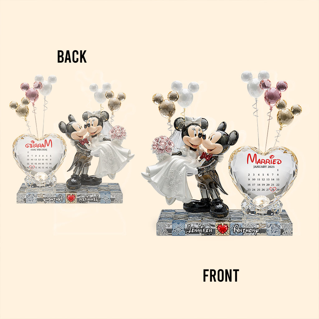 Happy Anniversary Mouse Couple - Personalized Mouse Custom Shaped Acrylic Plaque