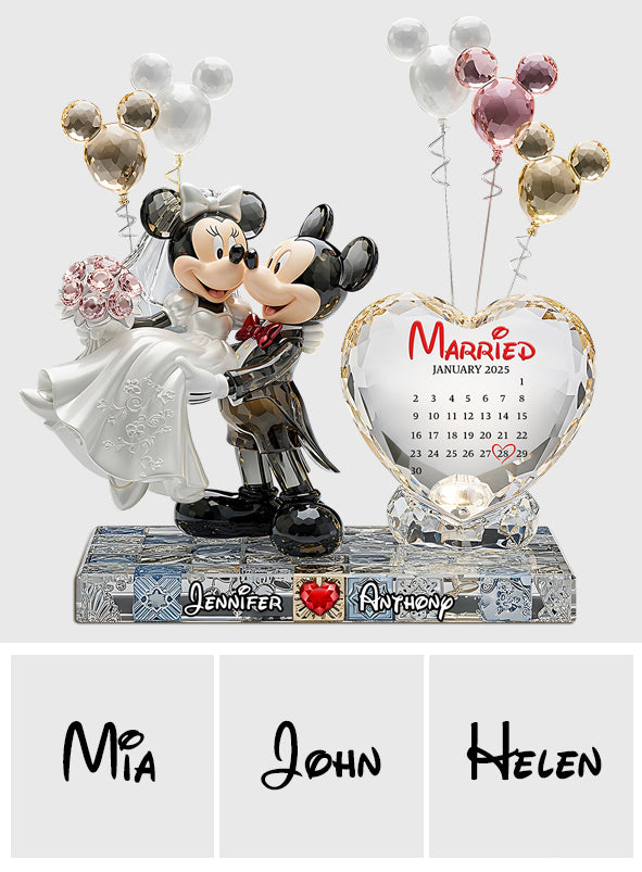 Happy Anniversary Mouse Couple - Personalized Mouse Custom Shaped Acrylic Plaque