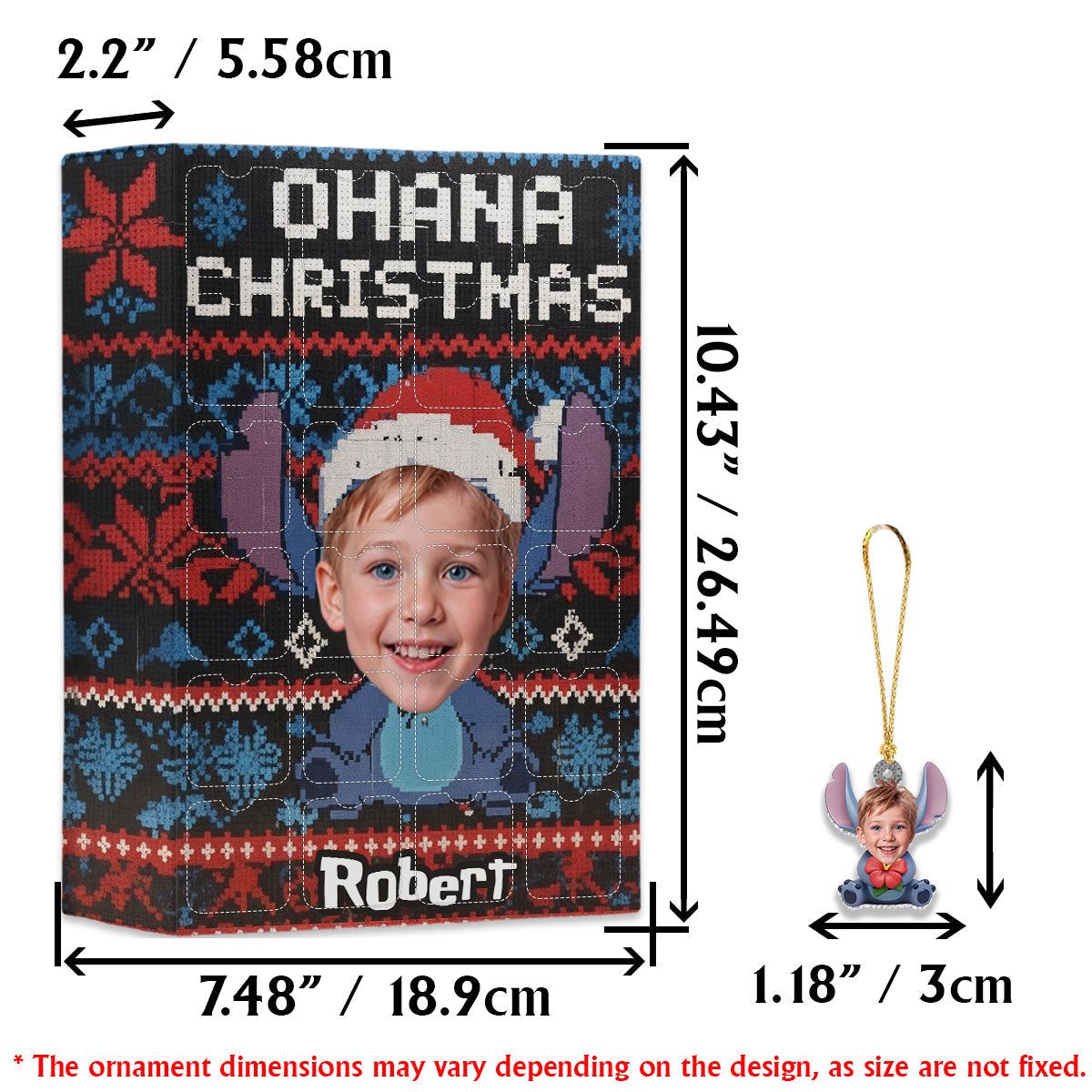 Ohana Means Family - Personalized Ohana Advent Calendar With Ornaments