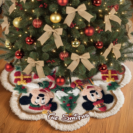 Merry Christmas - Personalized Mouse Shaped Tree Skirt